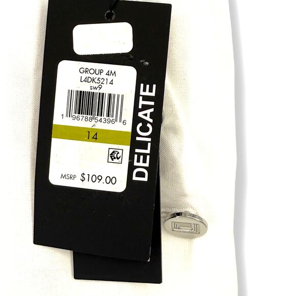 Karl Lagerfeld Paris Sailor Button Linen Wide Leg Pants Womens Size 14 White - Picture 7 of 8